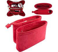 LIZHUYA Samt 2 Packungen Geldbörsen-Organizer Damen Handtasche Organizer Einsatz Geldbörse Organizer für LV NeoNoe Noé Serie (rot)