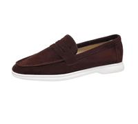 Lizoleor Runde Zehen Komfort Loafer Blockabsatz Damen Schuhe Niedrige Absatz Ohne Verschluss Mocasion Schnüren Leisure Boat Schuhe Braun Gr 35 EU