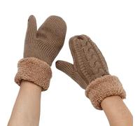 ljhnba Und bequeme Damen Strickhandschuhe, Wintersport Aktivitätsausrüstung für Outdoor Enthusiasten, Fleece Futter, Fäustlinge, Damen Winterhandschuhe