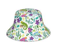 Ljirgdh Niedlicher Chamäleon-Hut, Fischerhut, lässig, wendbar, Strand, Sonnenhut, Fischerhut für Damen und Herren, Schwarz, Siehe Abbildung, One size