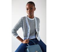 LK Bennett Cd Honey Contrast Knit Blue Größe: L | Leichte Jacken Outlet | Damen | Blau