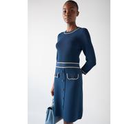 LK Bennett Dr Ciara Crew Knit Dres Navy/cream Größe: L | Midikleider Outlet | Damen | Blau