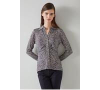 LK Bennett Molly Heart Button-down Shirt Navy/ivory Größe: L | Blusen Outlet | Damen | Blau
