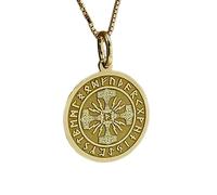 LKBEADS 925 Sterling Silber Luxus Anhänger 25mm, Ohne Kette, Thorshammer, Scheibe Wikinger Runen, Schmuck, Nordischer Charm, Mjolnir, vergoldet Handgefertigt|LK_OPC_00976