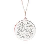 LKBEADS 925 Sterlingsilber | Anhängerkette mit Glaubensbotschaft | christlich | mit 45,7 cm Kette. Stiftgröße: 24 mm | zierlicher Schutzanhänger, silberplattiert, unisex | LK_PNK_02295