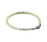LKBEADS Armband aus natürlichem Opal (6 x 4 mm), oval, glatt geschliffen, gelber Edelstein, 18 cm lang, handgefertigt |LK_SLNK_00086