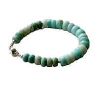 LKBEADS Armband aus natürlichem Peru-Opal (8x4-10x8 mm), Rondellform, glatt geschliffen, mehrfarbig, 19 cm (7,5 Zoll), stapelbar, handgefertigt |LK_SLNK_00215