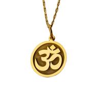 LKBEADS Halskette aus 925er Sterlingsilber, 24 mm | 45,7 cm Kette | Om Yoga Schmuckkette | Lotus-Anhänger für Damen | Handgefertigt, vergoldet | LK_PNK_01374