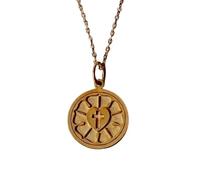 LKBEADS Halskette mit Kreuz-Herz-Anhänger aus Gold |LK_NLC_01149 | Versilberter runder Münzanhänger (24 mm) mit 45 cm langer Ankerkette - ein religiöses Schmuckgeschenk zum Geburtstag