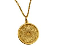 LKBEADS LKGP_01564 Halskette aus 925er-Sterlingsilber, 22 mm, 45,7 cm lange Kette, Lotus-des-Lebens-Halskettenanhänger, heiliges Blumensymbol, spiritueller Schmuck, minimalistischer Charme, vergoldet