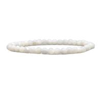 LKBEADS Natürliche Süßwasserperle, 4 mm | Runder, facettierter Stein | Weißer Stein | Energie-Stretch-Armband | Heilendes Armband | Handgefertigter Schmuck | LK_WOSB_00932_6.5