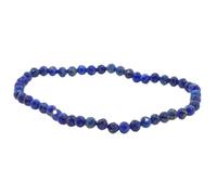 LKBEADS Natürlicher Lapislazuli-Edelstein, 4 mm | Rondell-Schliff | Blauer Stein | Energie-Stretch-Armband | Heilendes Armband | Handgefertigter Schmuck | LK_WOSB_00917_7.5