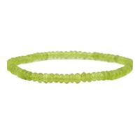 LKBEADS natürlicher Peridot-Edelstein 4 mm | Rondellform, facettiert geschliffener Stein | 7 Zoll | grüner Edelstein | Energie-Stretch-Armband | Heilarmband | handgefertigter Schmuck | LSB_00912