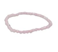 LKBEADS Natürlicher Rosenquarz-Edelstein, 4 mm | Runder, facettierter Stein | Rosafarbener Stein | Energie-Stretch-Armband | Heilendes Armband | Handgefertigter Schmuck | LK_WOSB_00905_7.5