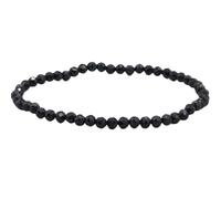 LKBEADS Natürlicher schwarzer Spinell-Edelstein, 4 mm | Rondell-geschliffener Stein | schwarzer Stein | Energie-Stretch-Armband | Heilendes Armband | handgefertigter Schmuck | LK_WOSB_00919_6.5
