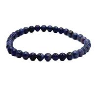 LKBEADS Natürlicher Tansanit-Edelstein, 4 mm | Runder, glatt geschliffener Stein | Lila Farbe | Energie-Stretch-Armband | Heilendes Armband | Handgefertigter Schmuck | LK_WOSB_00939_8