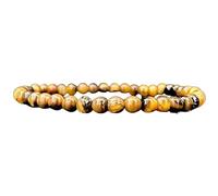 LKBEADS Natürlicher Tigerauge-Edelstein, 4 mm | Runder, glatt geschliffener Stein | Gelber Stein | Energie-Stretch-Armband | Heilendes Armband | Handgefertigter Schmuck | LK_WOSB_00629_7
