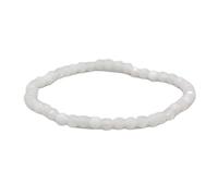 LKBEADS Natürlicher weißer Jade-Edelstein, 4 mm | Runder, facettierter Stein | Weißer Stein | Energie-Stretch-Armband | Heilendes Armband | Handgefertigter Schmuck | LK_WOSB_00921_7