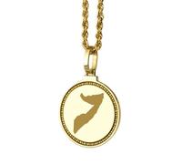 LKBEADS Rundes Medaillon (25 mm) aus 925er Sterlingsilber mit gravierter Somalia-Karte, vergoldet, ideal als Reiseschmuck für Damen und Herren |LK_EGMP_0086