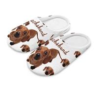 LKHVGY Spa-Hausschuhe für Damen, warme Schlafzimmer-Schuhe, Hausschuhe, einfach anzuziehen, Indoor-Schuhe, Dackel, 39.5/40.5 EU