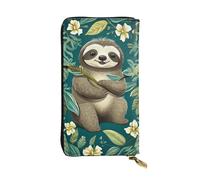 LKTPSKQRY Damen-Geldbörse, Leder, schmal, lang, Kartenhalter, Reißverschluss, Clutch, bezaubernd, Faultier-Reisegeldbörse