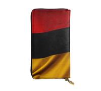 LKTPSKQRY Damen-Geldbörse, Leder, schmal, lang, Kartenhalter, Reißverschluss, Clutch, Deutschland-Flagge, Reisegeldbörse