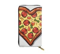 LKTPSKQRY Damen-Geldbörse, Leder, schmal, lang, Kartenhalter, Reißverschluss, Clutch, "I Love Pizza, Herz, Reisegeldbörse