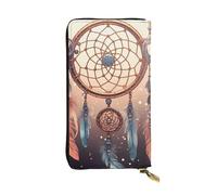 LKTPSKQRY Damen-Geldbörse, Leder, schmal, lang, Kartenhalter, Reißverschluss, Clutch, Indianer-Traumfänger, Reisegeldbörse