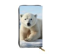 LKTPSKQRY Damen-Geldbörse, Leder, schmal, lang, Kartenhalter, Reißverschluss, Clutch, Jungen, Eisbär, Reisegeldbörse