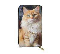 LKTPSKQRY Damen-Geldbörse, Leder, schmal, lang, Kartenhalter, Reißverschluss, Clutch, Katzen, Tier, Reise-Geldbörse