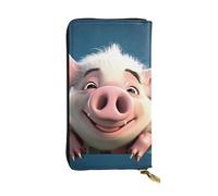 LKTPSKQRY Damen-Geldbörse, Leder, schmal, lang, Kartenhalter, Reißverschluss, Clutch, lächelnd, Reisegeldbörse