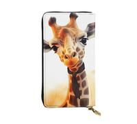 LKTPSKQRY Damen-Geldbörse, Leder, schmal, lang, Kartenhalter, Reißverschluss, Clutch, niedliche Giraffe, Reisegeldbörse