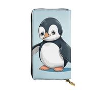 LKTPSKQRY Damen-Geldbörse, Leder, schmal, lang, Kartenhalter, Reißverschluss, Clutch, niedlicher Pinguin, Reisegeldbörse