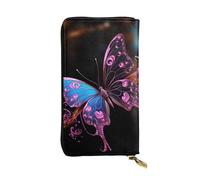 LKTPSKQRY Damen-Geldbörse, Leder, schmal, lang, Kartenhalter, Reißverschluss, Clutch, schöne Schmetterlings-Reisebrieftasche