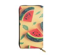 LKTPSKQRY Damen-Geldbörse, Leder, schmal, lang, Kartenhalter, Reißverschluss, Clutch, Sommer, Wassermelone, Reisegeldbörse