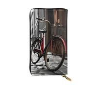 LKTPSKQRY Damen-Geldbörse, Leder, schmal, lang, Kartenhalter, Reißverschluss, Clutch, Straße, Fahrrad, Reisen