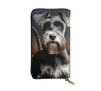 LKTPSKQRY Damen-Geldbörse, Leder, schmal, lang, Kartenhalter, Reißverschluss, Clutch, Tier, Schnauzer, Hund, Reisegeldbörse