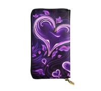 LKTPSKQRY Damen-Geldbörse, Leder, schmal, lang, Kartenhalter, Reißverschluss, Clutch, Violett, Liebes-Reise-Geldbörse