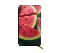 LKTPSKQRY Damen-Geldbörse, Leder, schmal, lang, Kartenhalter, Reißverschluss, Clutch, Wassermelone, schöne Reisebrieftasche