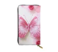 LKTPSKQRY Damen-Geldbörse, Leder, schmal, lang, Kartenhalter, Reißverschluss, Clutch, weiß, Schmetterling, Reisegeldbörse