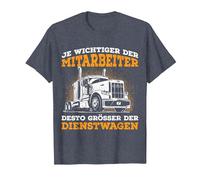 LKW Fahrer Fernfahrer Trucker Sprüche T-Shirt, Herren, Blau Meliert, 6XL