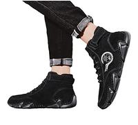 LLDG Herren Wanderschuhe High-Top Winterschuhe mit Mit Klettverschluss Schnürhalbschuhe mode Freizeitschuhe rutschfest Stiefeletten Warme und Kaschmir Kurzschaft Boots Retro Winterstiefel