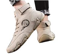 LLDG Herren Wanderschuhe High-Top Winterschuhe mit Mit Klettverschluss Schnürhalbschuhe mode Freizeitschuhe rutschfest Stiefeletten Warme und Kaschmir Kurzschaft Boots Retro Winterstiefel