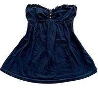 LLECDASEUI Damen Gestreiftes Röhrenoberteil Fairy Grunge Y2k Ärmellos Bandeau Tops Sommer Coquette (Blau,S)