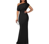 LLECDASEUI Frauen Elegant Formal Abend Maxikleid 2025 Sexy Ärmellos Schulterfrei Bodycon Lange Kleider Party Abschlussball Hochzeit Kleid (M,Schwarz)