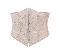 LLHCF Hochwertiger Taillenmieder aus Polyester mit floralem Design, elegantes Korsett für Outfit-Styling, luxuriöses viktorianisches Taillenkorsett, champagnerfarben, L