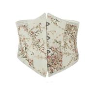 LLHCF Hochwertiger Taillenmieder aus Polyester mit floralem Design, elegantes Korsett für Outfit-Styling, luxuriöses viktorianisches Taillenkorsett, Mailänder Stickerei, XL