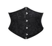 LLHCF Hochwertiger Taillenmieder aus Polyester mit floralem Design, elegantes Korsett für Outfit-Styling, luxuriöses viktorianisches Taillenkorsett, Schwarz , XL