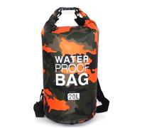 Lljsszr wasserdichte Umhängetasche mit Wasserdichtem Rolltop aus Langlebigem Polyester Und PVC Vielseitige Tragelösung Geräumiger Packsack Flexibler, Mehrfarbig, Orange Tarnung, 20L Rucksack