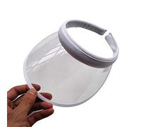 LLLucky Unisex Sommer Bonbonfarbe UV-Schutz Open Top Sonnenblende Hut Transparent PVC Kunststoff Breite Krempe Clip-On Sport Strandkappe Weiß